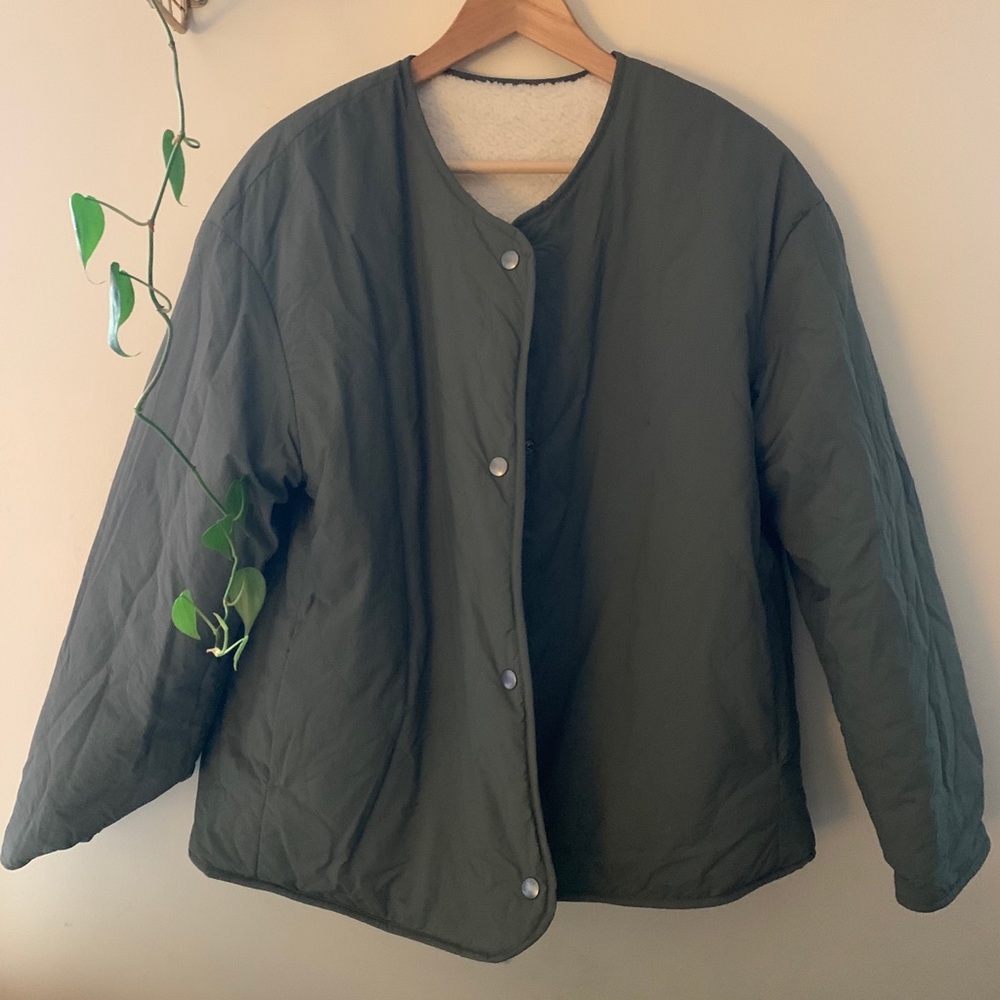 Uniqlo Reversible Olive Quilted Jacket